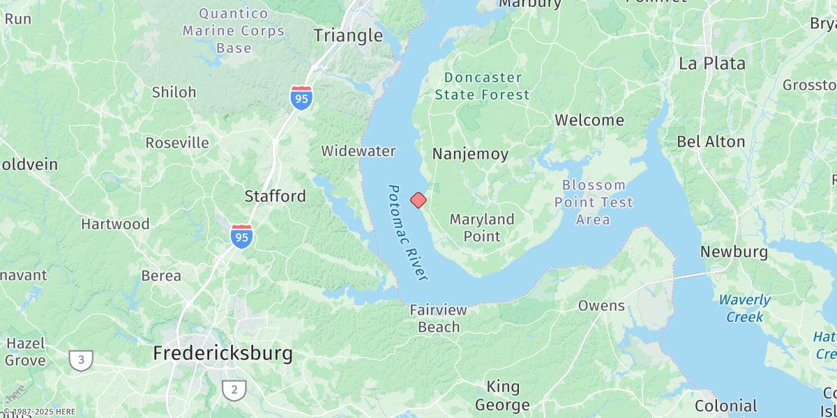 Map of Clifton Beach, Smith Point, Md.