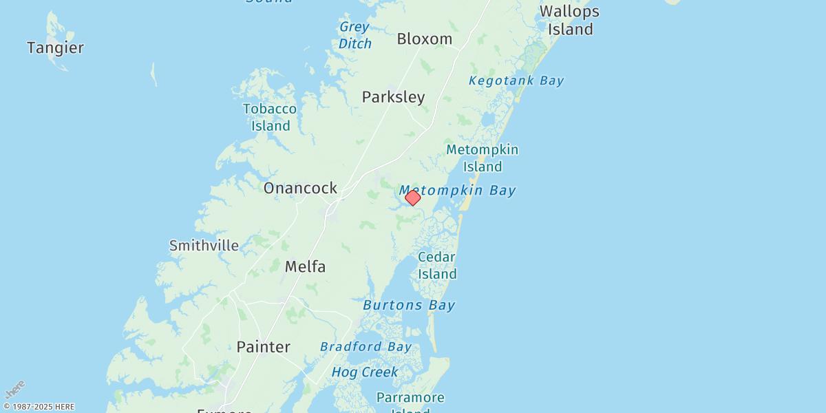 Map of Folly Creek, Metompkin Inlet