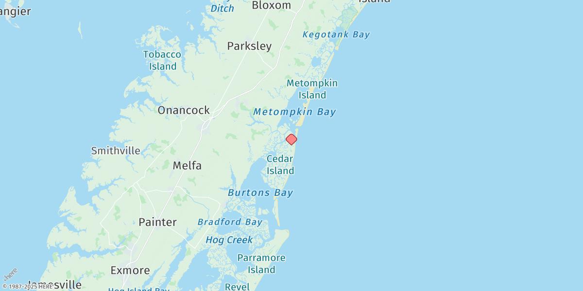 Map of Metompkin Inlet