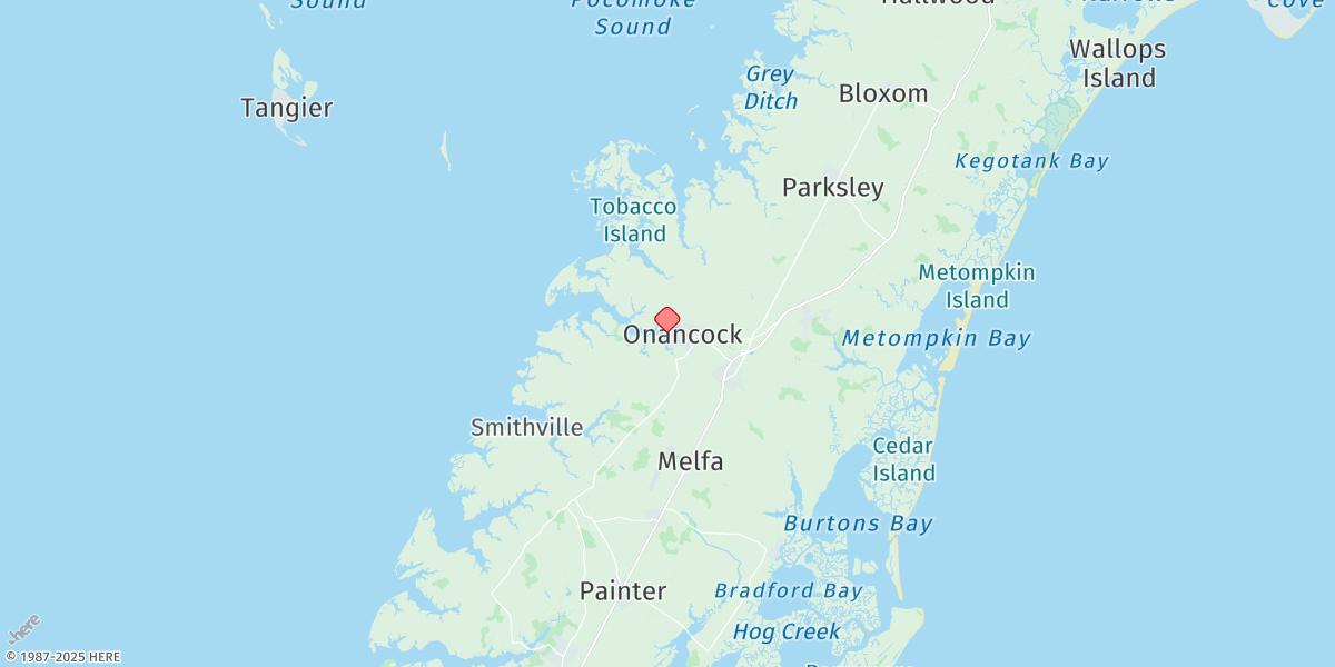 Map of Onancock, Onancock Creek