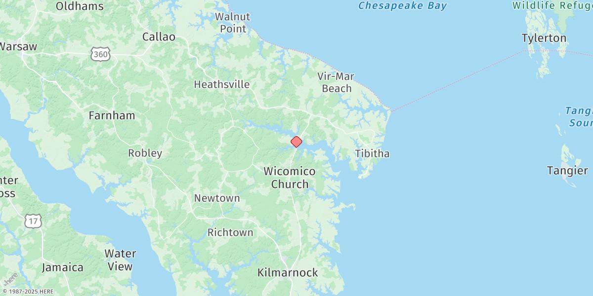 Map of Glebe Point, Great Wicomico River