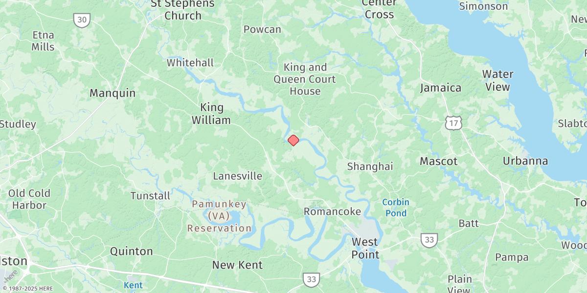 Map of Wakema (Fraziers Ferry), Mattaponi River