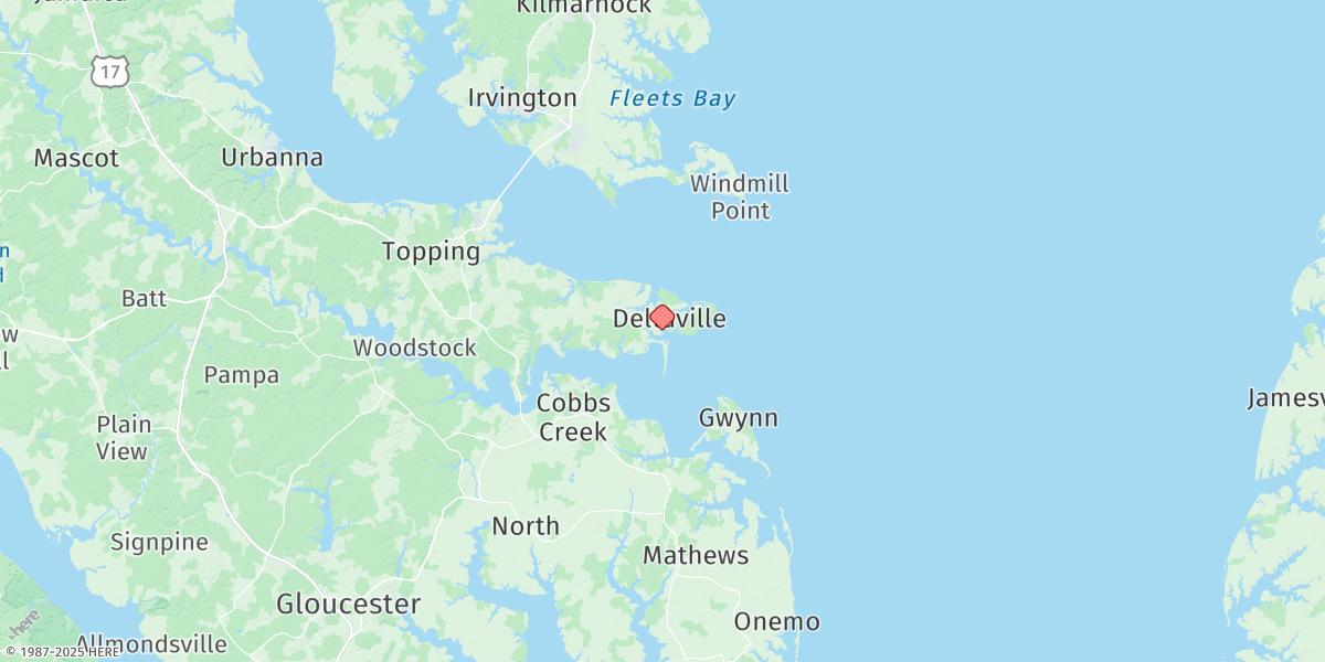 Map of Jackson Creek, Deltaville