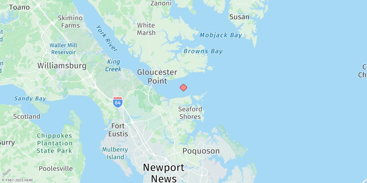Map of Yorktown, Goodwin Neck