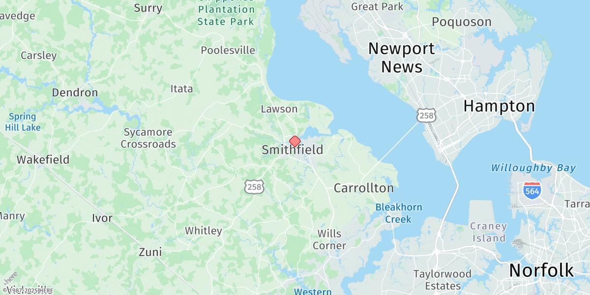 Map of Smithfield, Pagan River
