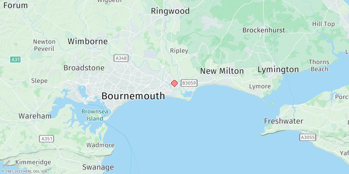 Map of Christchurch (Tuckton)
