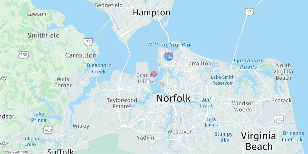 Map of Craney Island Light