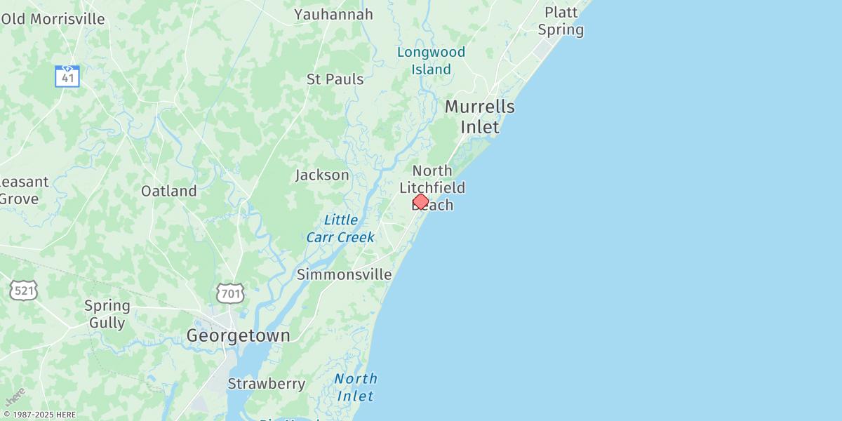 Map of Litchfield Beach Bridge