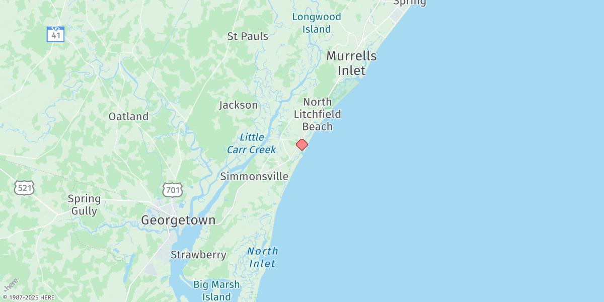 Map of Midway Inlet North, Pawleys Island