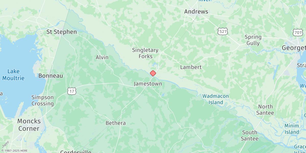 Map of Jamestown Bridge, Santee River