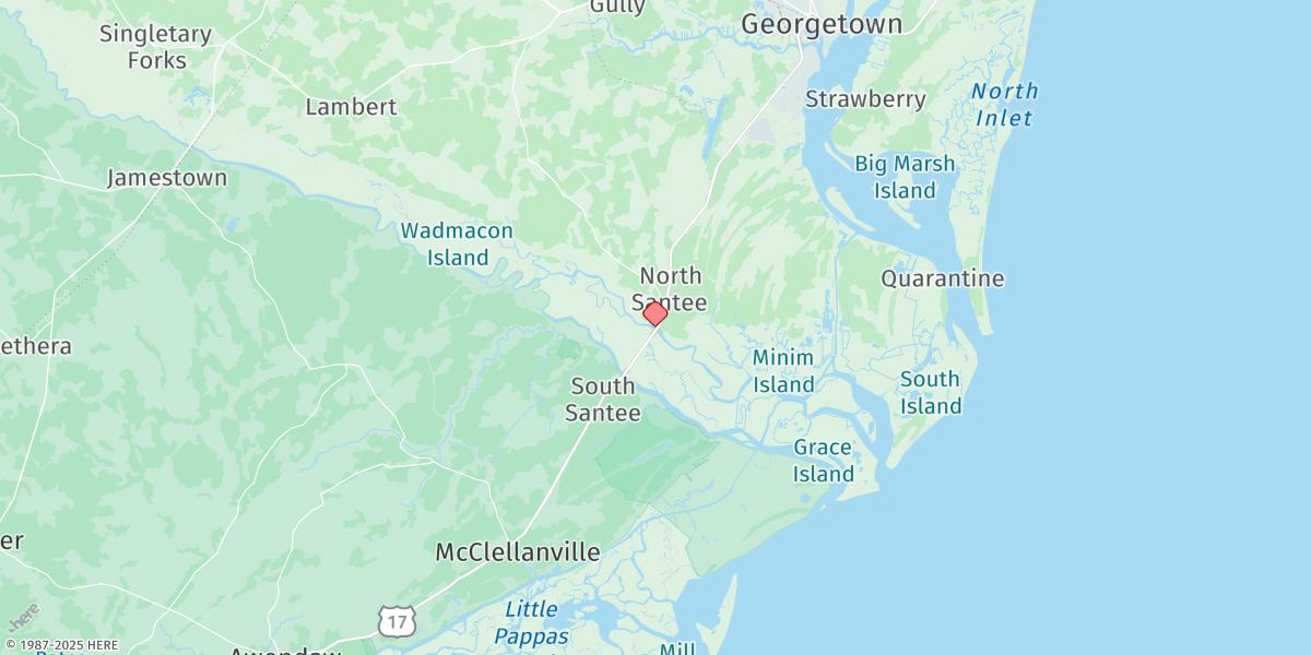 Map of North Santee Bridge