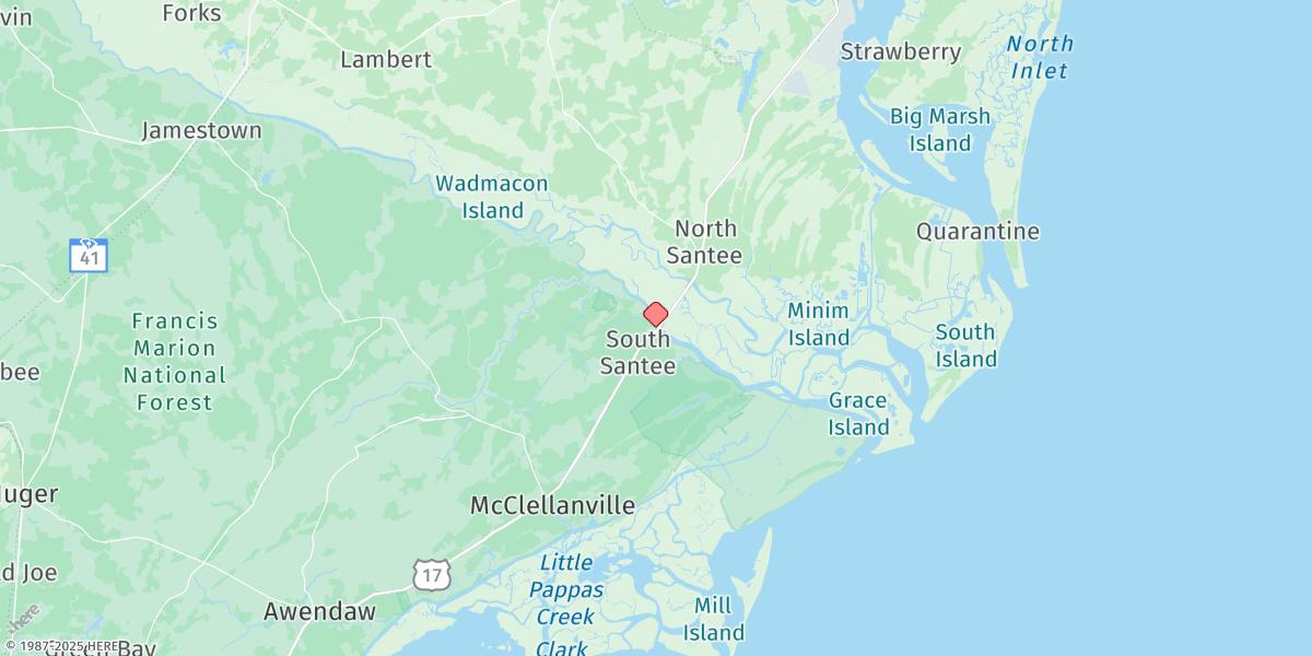 Map of U.s. Highway 17 Bridge, South Santee River