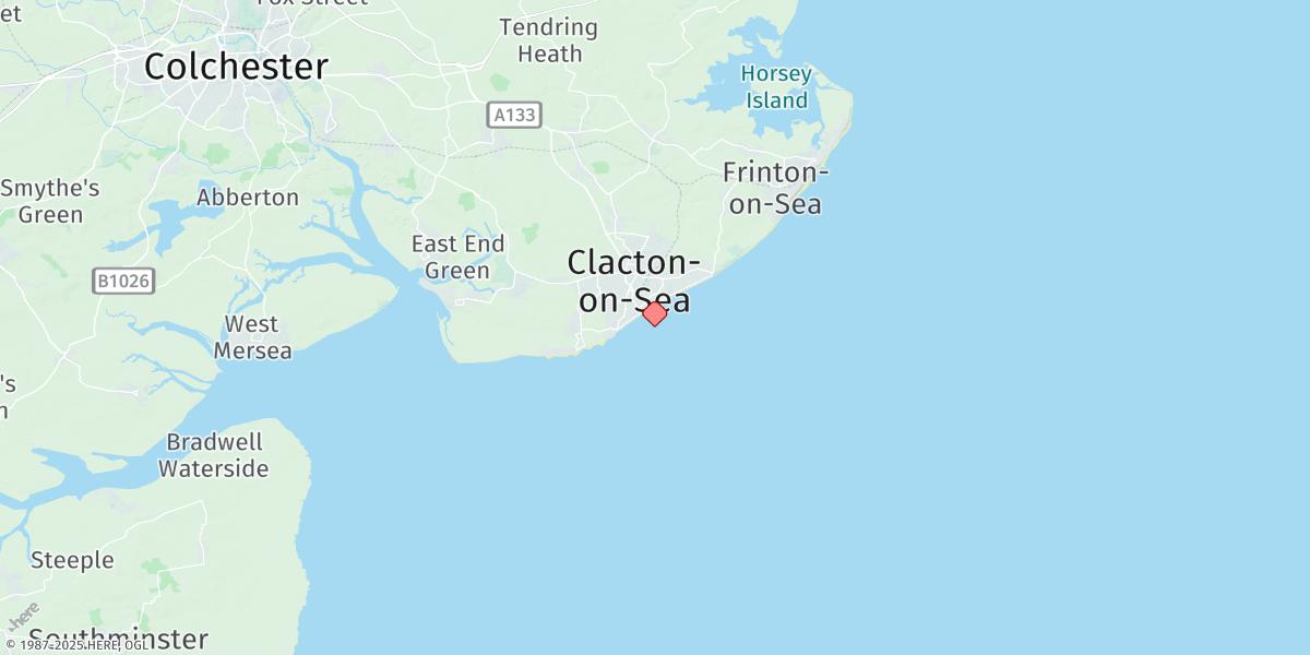 Map of Clacton-on-sea