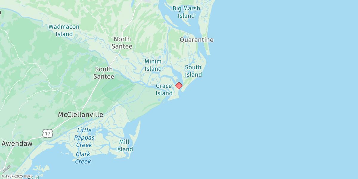 Map of Cedar Island, North Santee Bay
