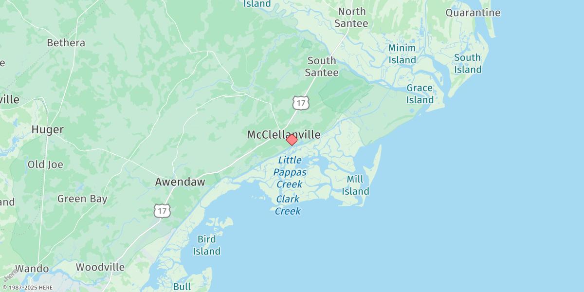Map of Mcclellanville, Jeremy Creek
