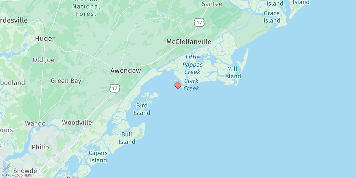 Map of Five Fathom Creek Entrance