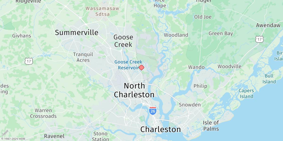 Map of Yeamans Hall, Goose Creek