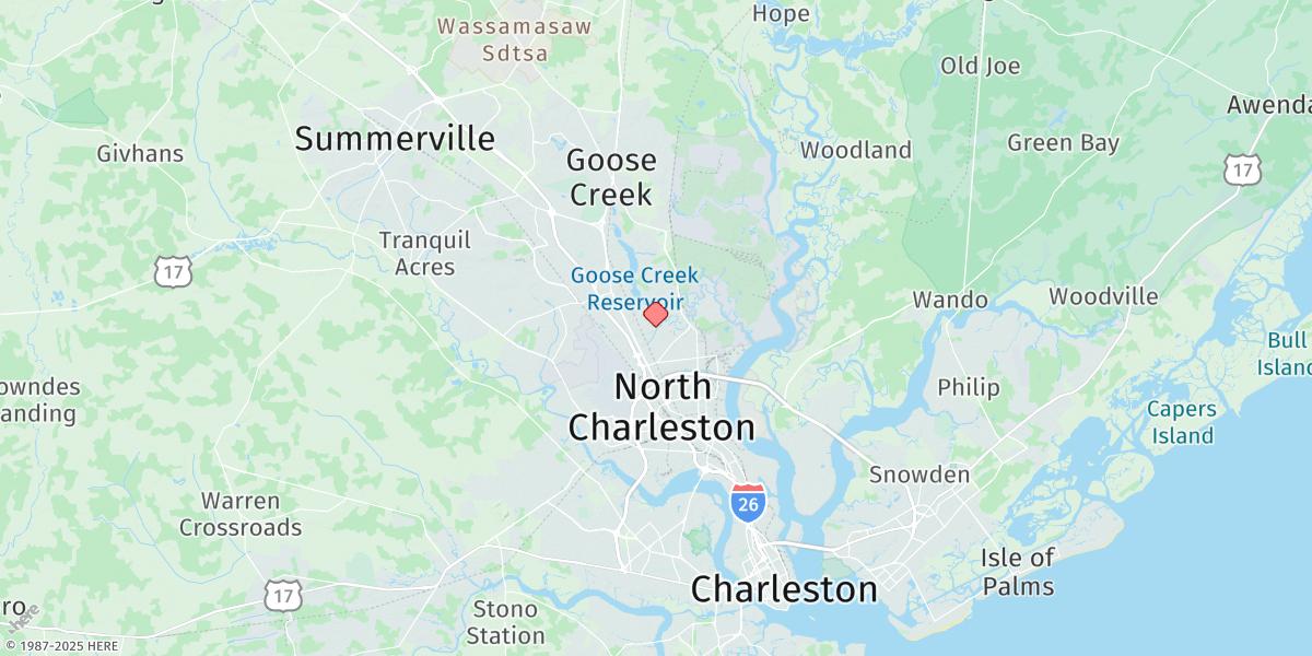 Map of Hanahan, Turkey Creek, Goose Creek