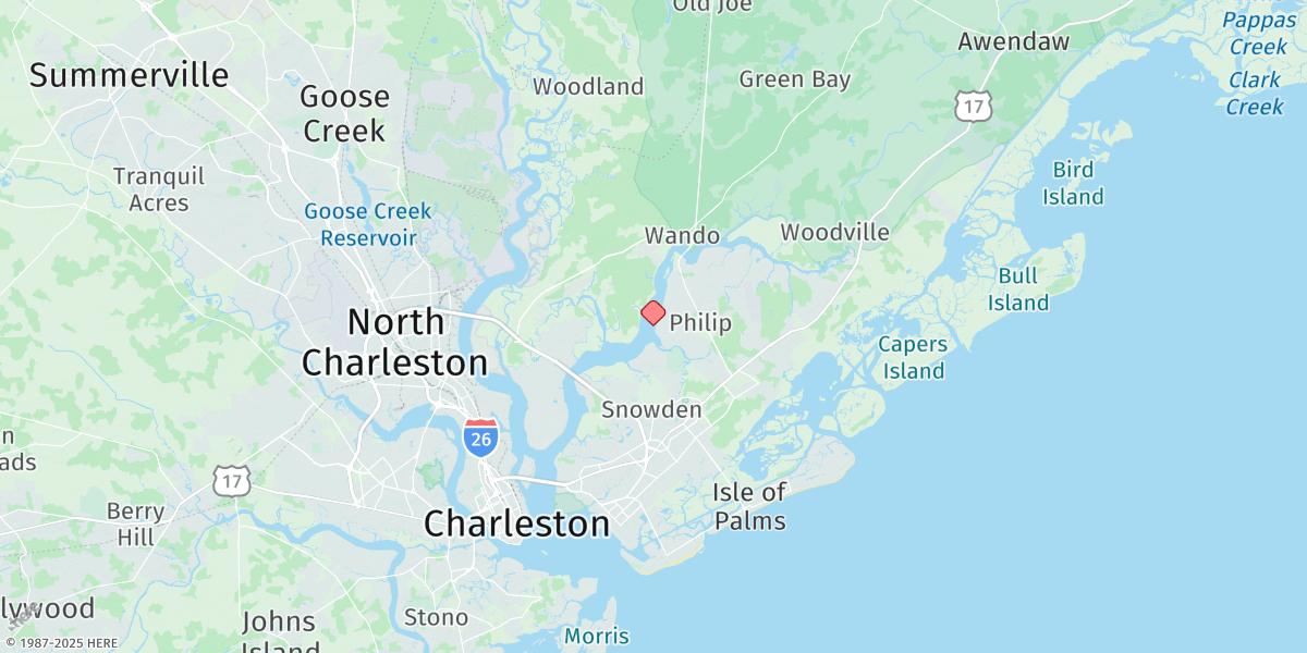Map of Parker Island, Horlbeck Creek
