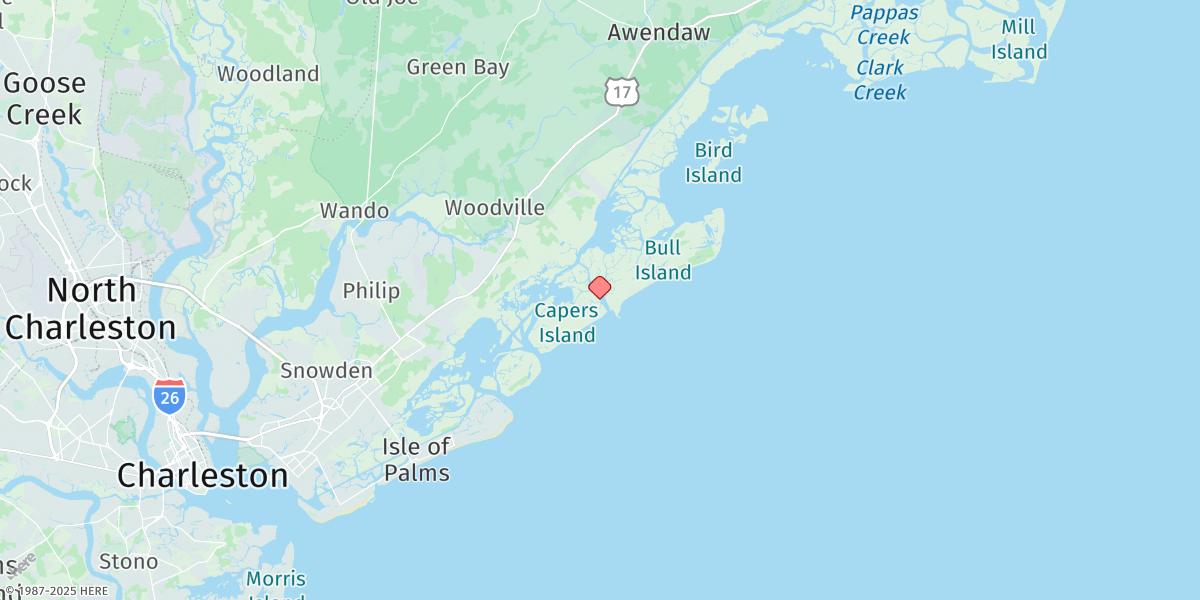 Map of Price Creek, North Capers Island