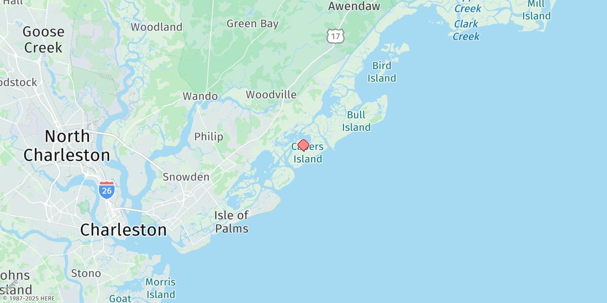 Map of Old Capers Landing, Santee Pass, Capers Island