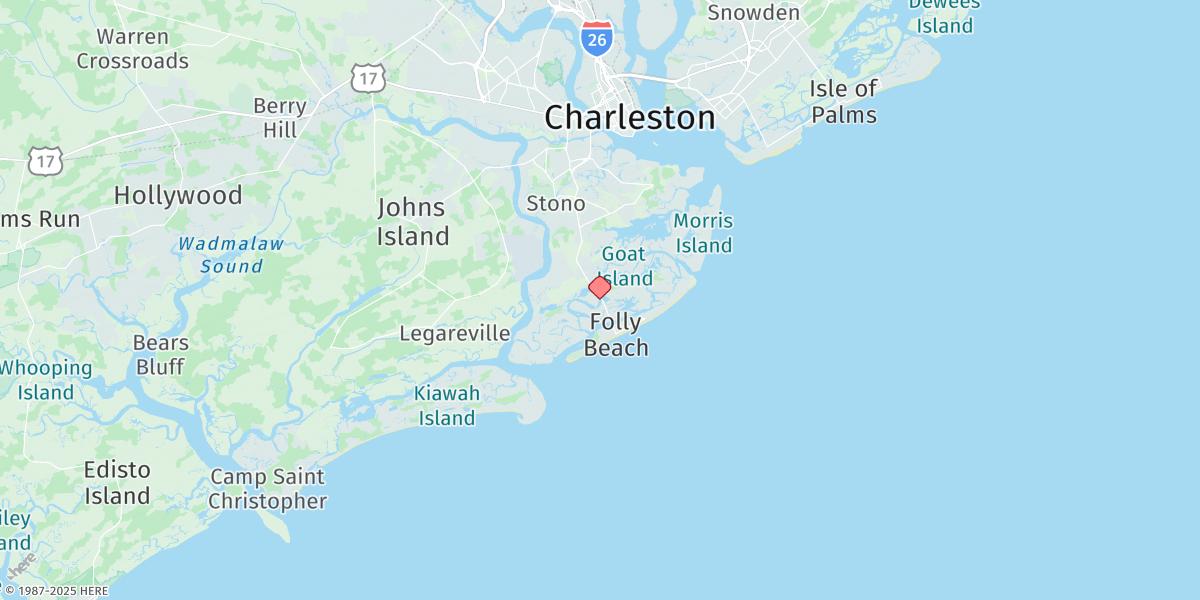 Map of Folly Creek, Hwy. 171 Bridge