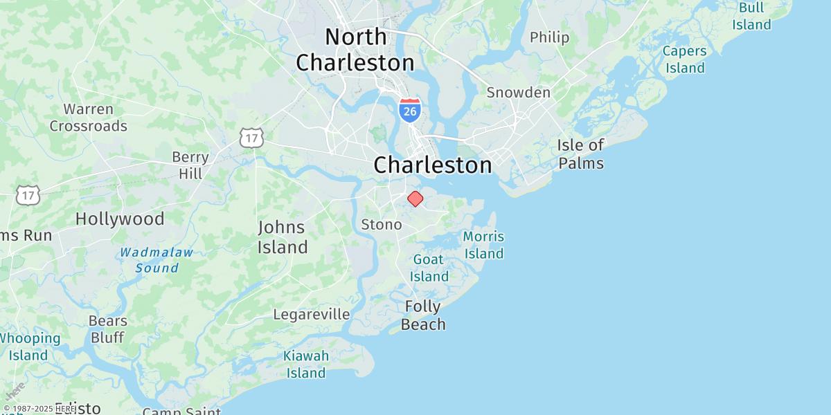 Map of James Island Creek, 1 Mi. Above Ent.
