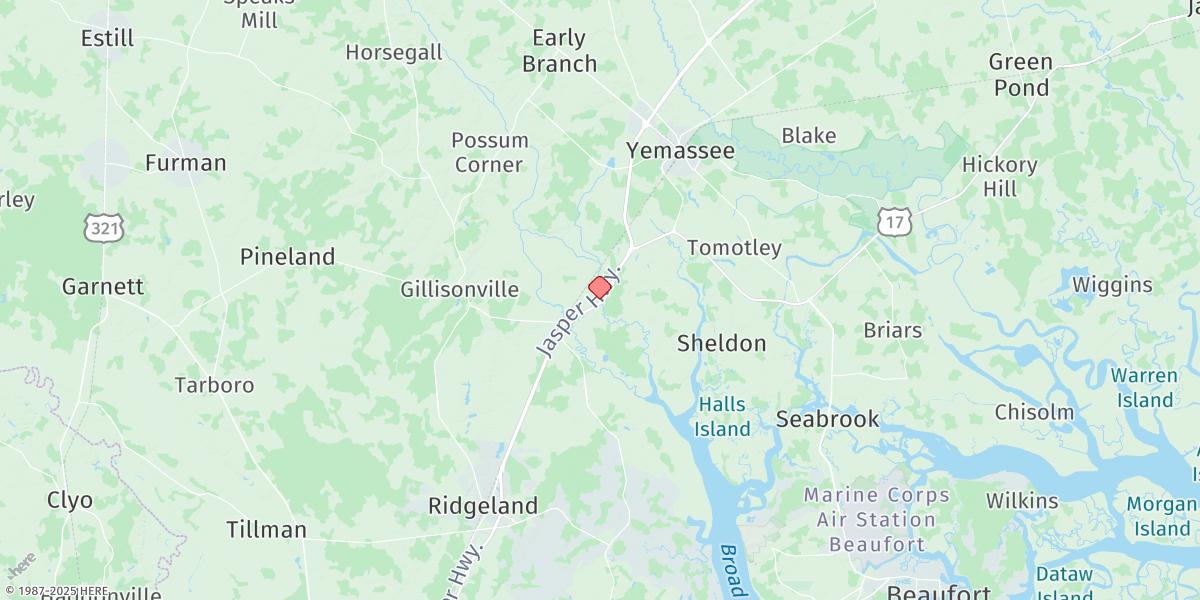 Map of Tulifiny River, I-95 Bridge