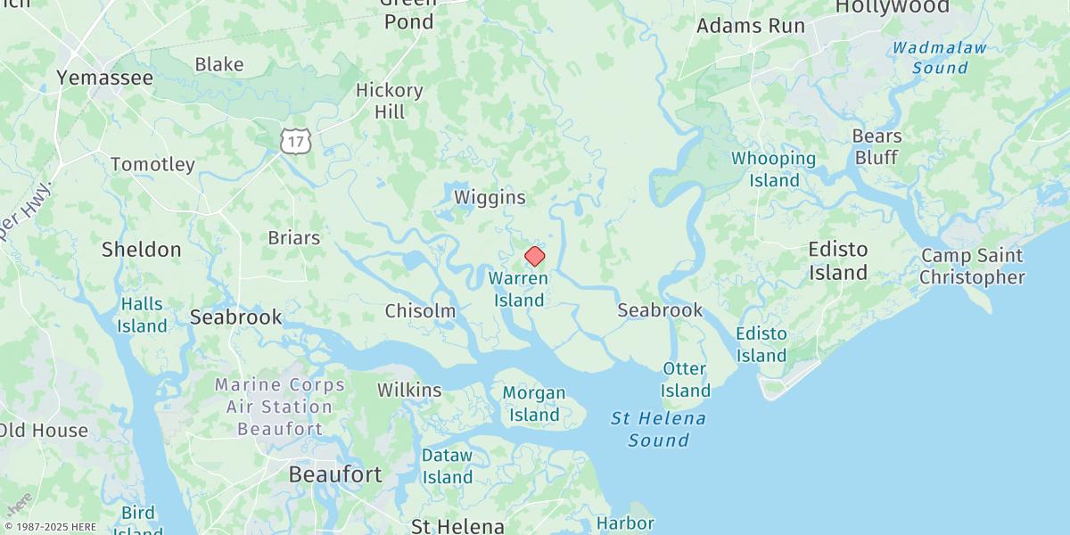 Map of Bowles Island, New Chehaw River