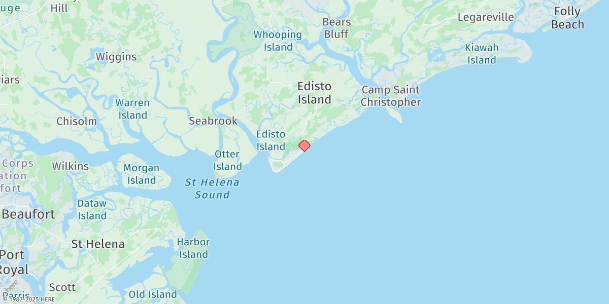 Map of Edisto Beach, Edisto Island