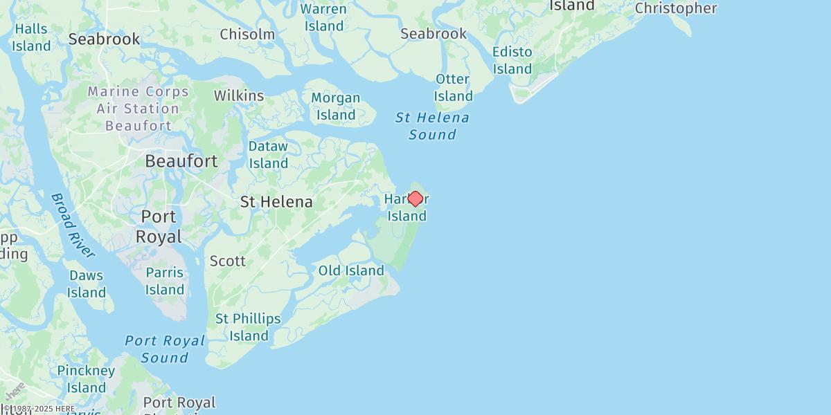 Map of Johnson Creek Bridge, Hunting Island