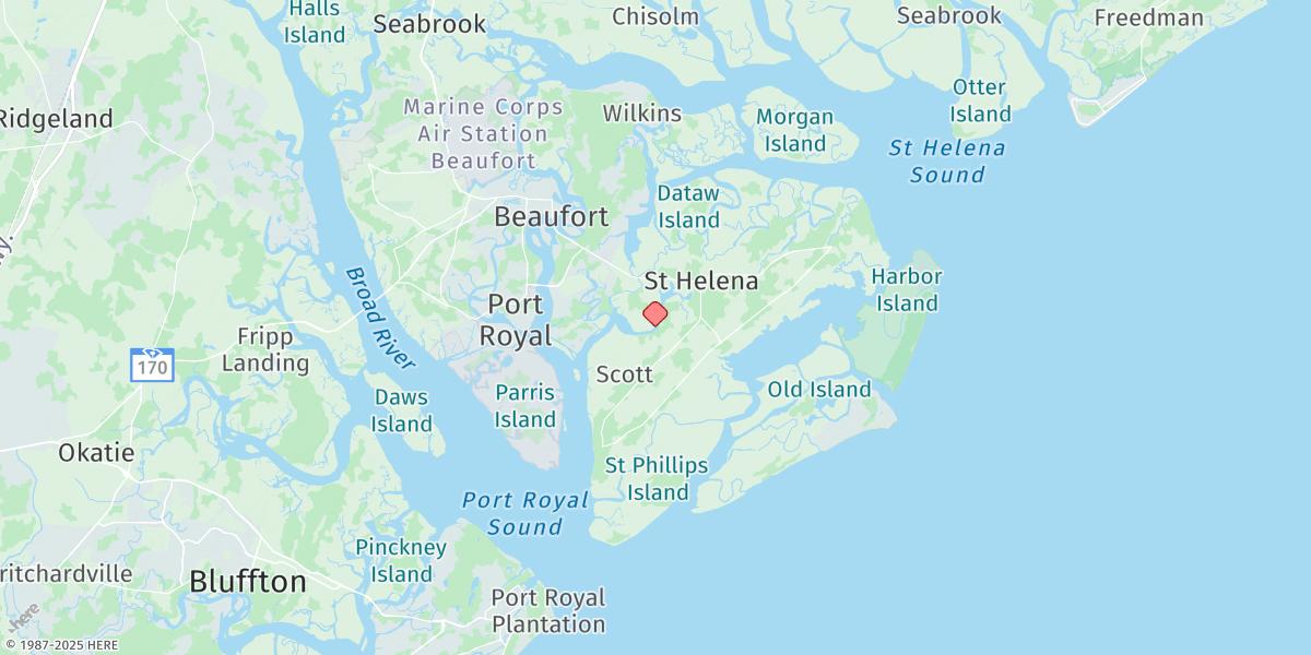 Map of Capers Creek, Cowen Creek, St. Helena Island
