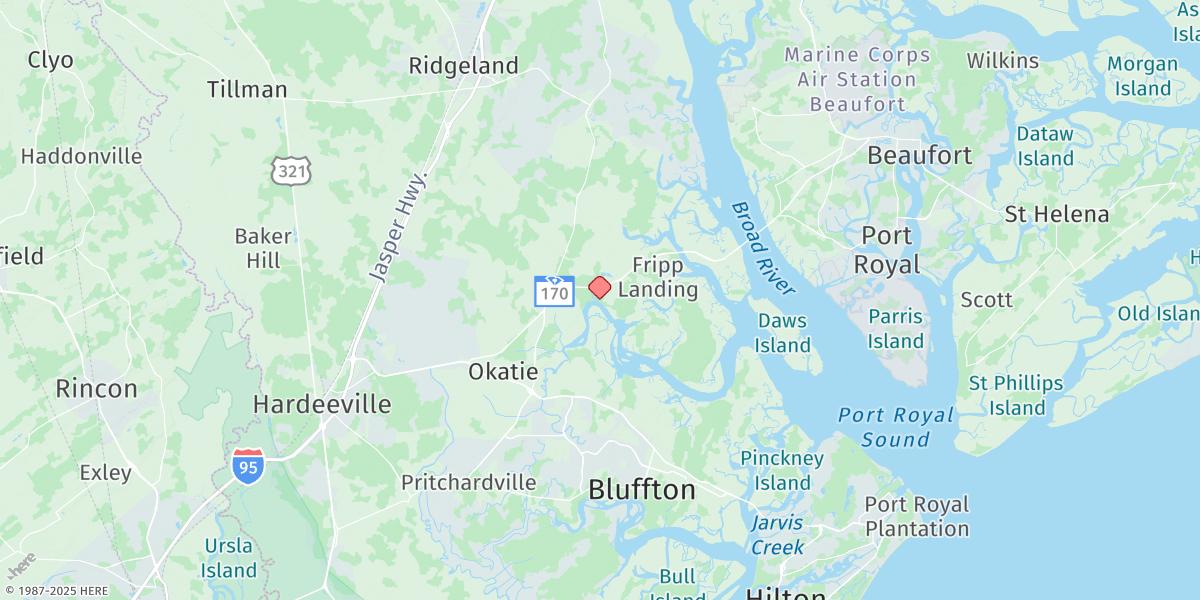 Map of Baileys Landing, Okatee River, Colleton River