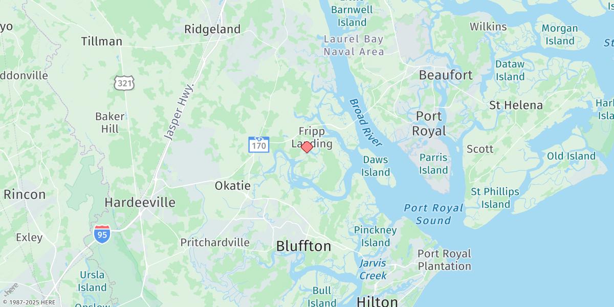 Map of Callawassie Island Bridge, Colleton River