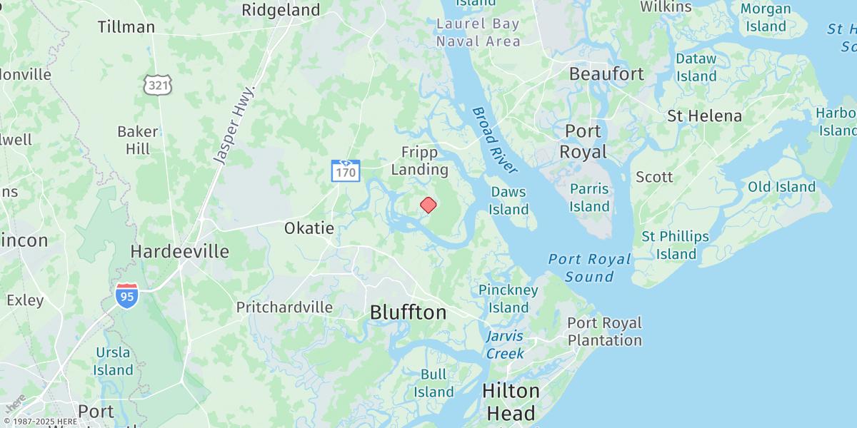 Map of Callawassie Creek, Colleton River