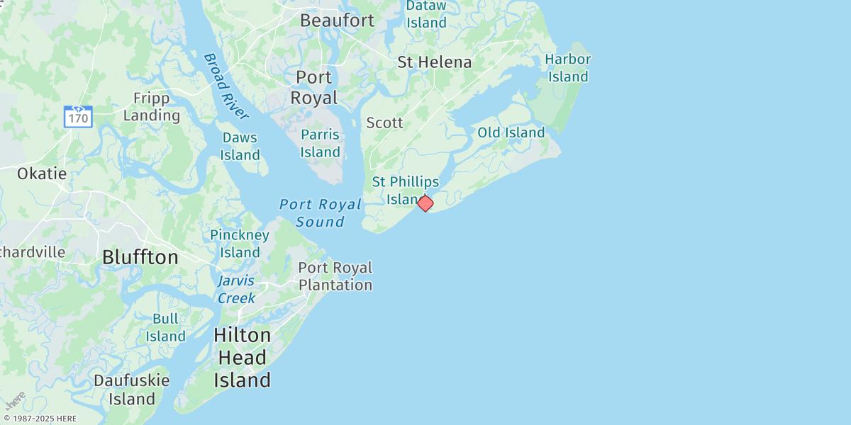 Map of Capers Island, Trenchards Inlet