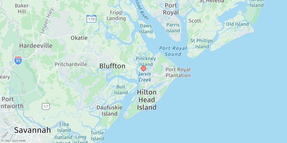 Map of Skull Creek, South Entrance, Hilton Head Island