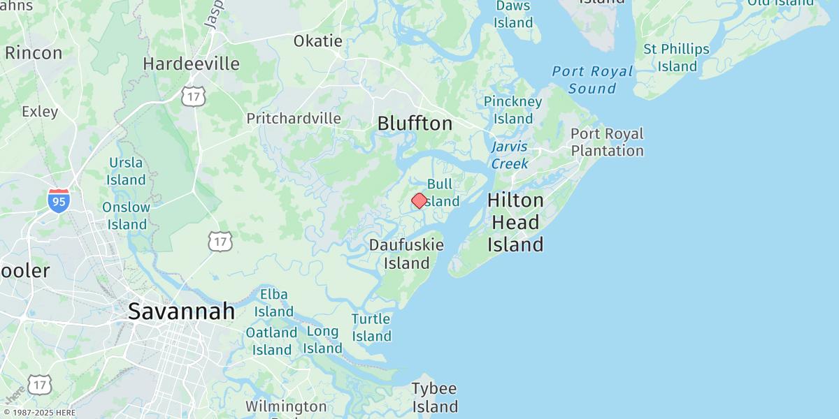 Map of Bull Creek, Bull Island South, Cooper River