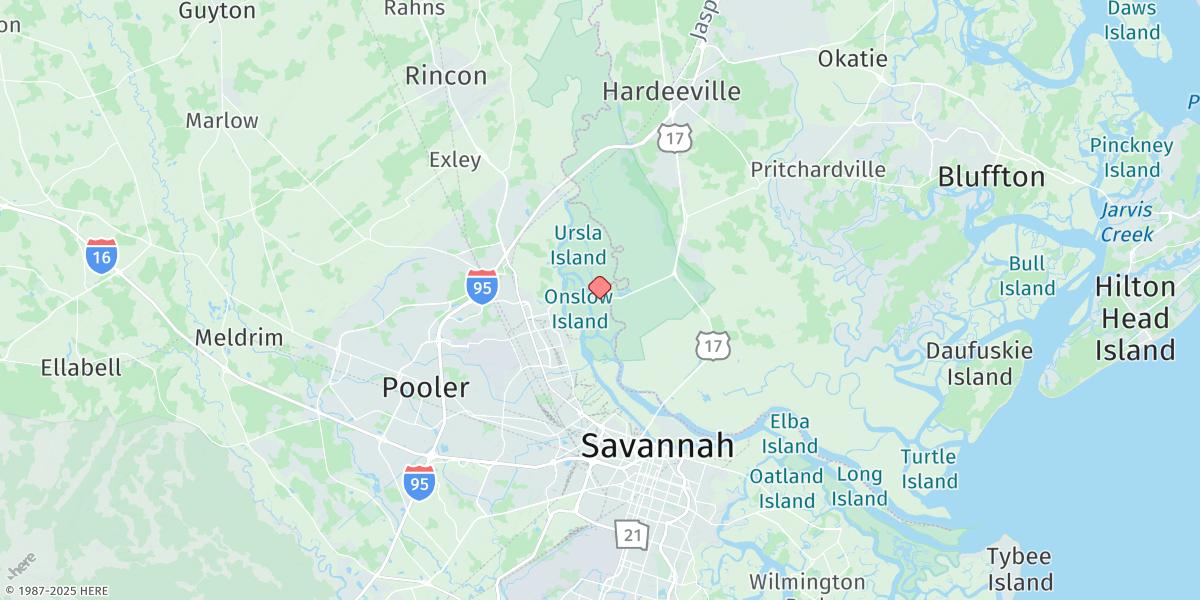 Map of Little Back River, Hwy. 17, Back River, S.c.