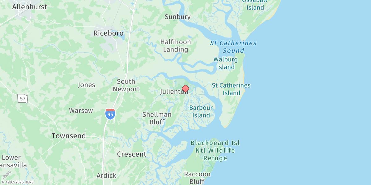 Map of Harris Neck, Barbour Island River
