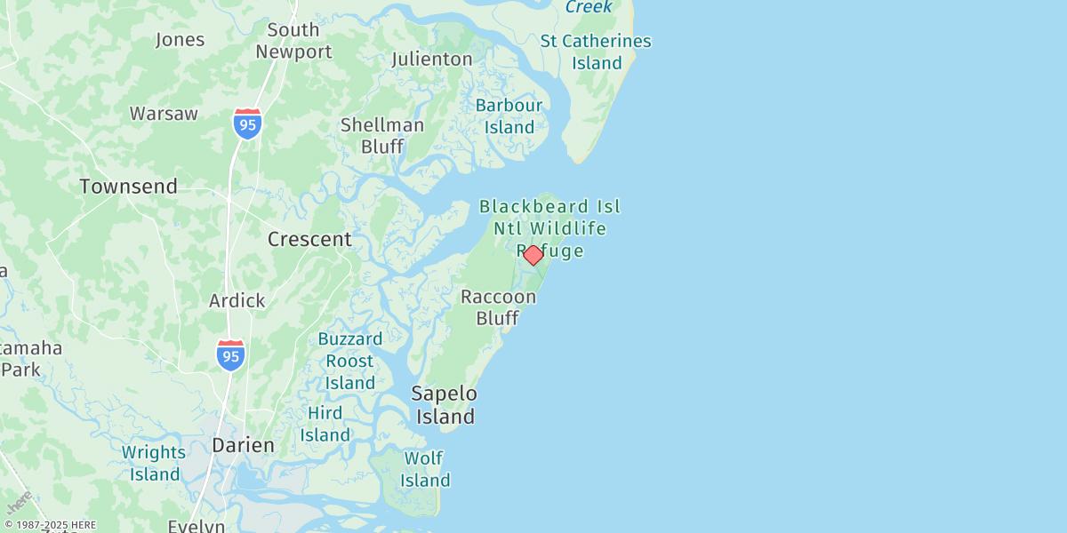 Map of Blackbeard Creek, Blackbeard Island
