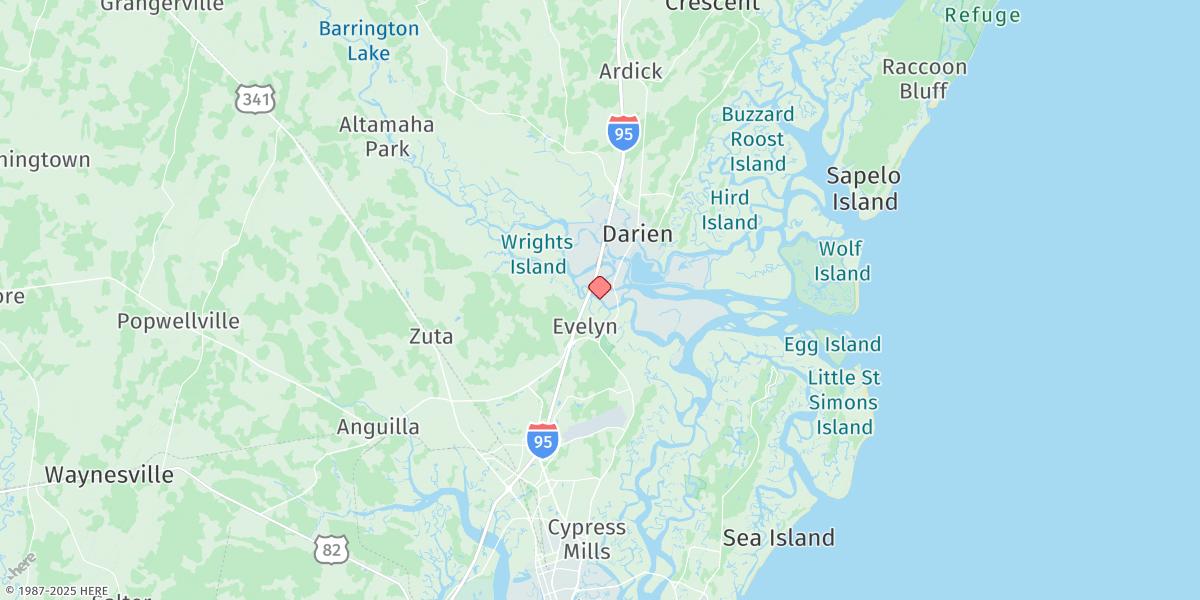 Map of Champney Island, South Altamaha River