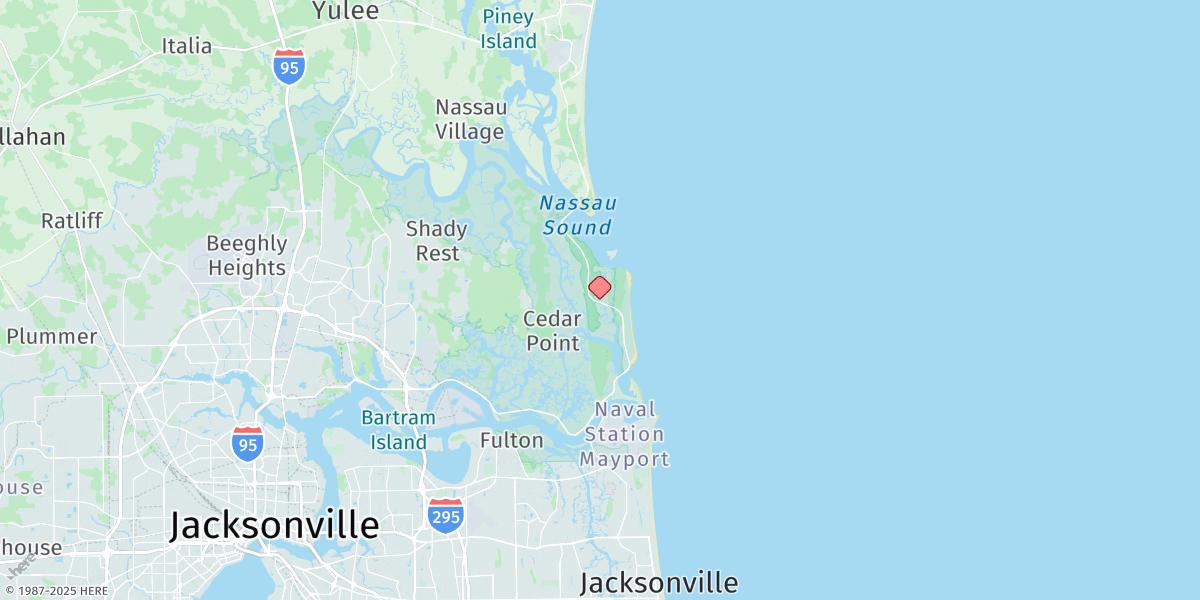 Map of Simpson Creek, A1a Highway Bridge