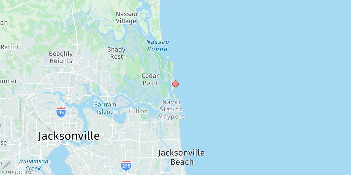 Map of Little Talbot Island, Ocean