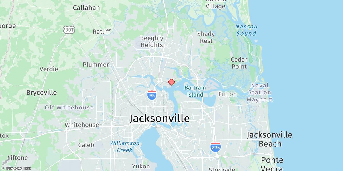 Map of Jacksonville, Navy Fuel Depot