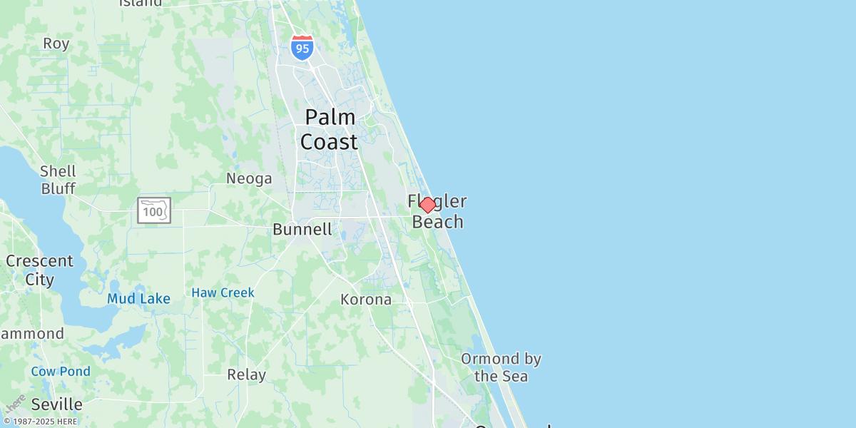 Map of Smith Creek, Flagler Beach