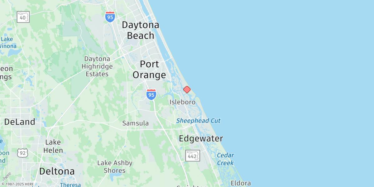 Map of Ponce Inlet, Halifax River