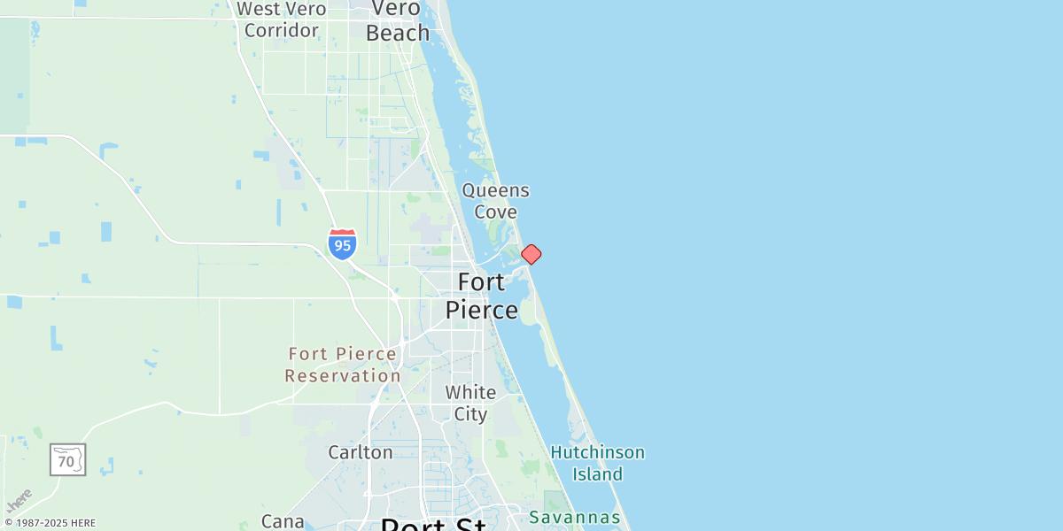 Map of Fort Pierce Inlet, South Jetty