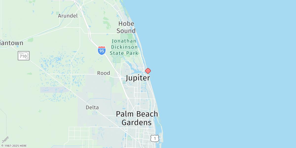 Map of Jupiter Inlet, South Jetty