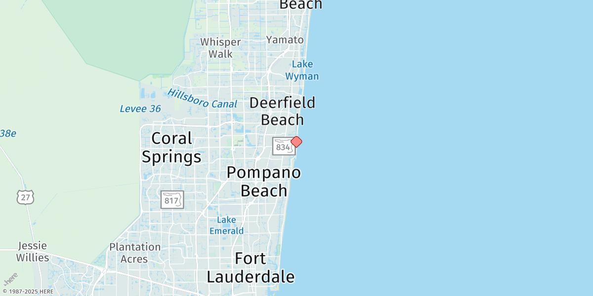 Map of Hillsboro Beach, Icww
